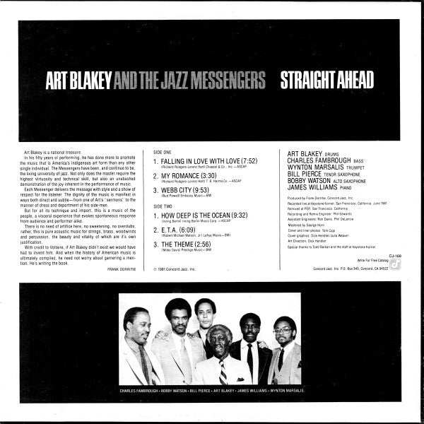 Art Blakey & The Jazz Messengers ~ Straight Ahead (Vinyl) - Djungel & Jazz