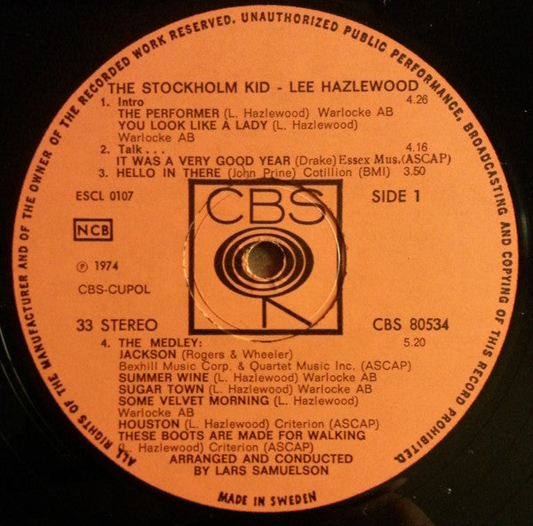 Lee Hazlewood ~ The Stockholm Kid (Vinyl) - Djungel & Jazz