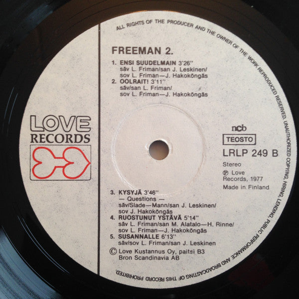 Freeman  ~ Freeman 2. (Vinyl) - Djungel & Jazz