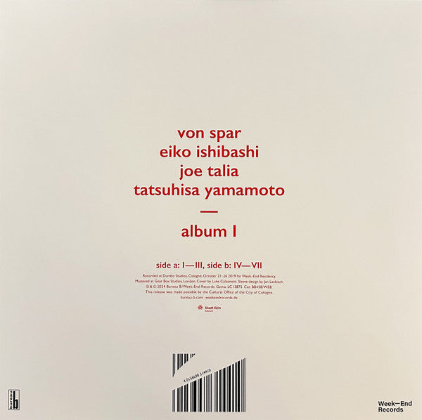 Von Spar, Eiko Ishibashi, Joe Talia, Tatsuhisa Yamamoto ~ Album I (Vinyl) - Djungel & Jazz