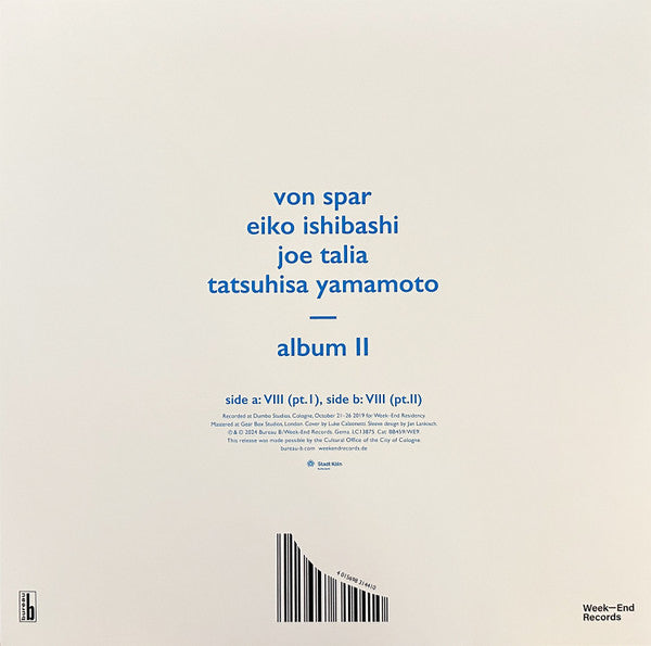 Von Spar, Eiko Ishibashi, Joe Talia, Tatsuhisa Yamamoto ~ Album II (Vinyl) - Djungel & Jazz