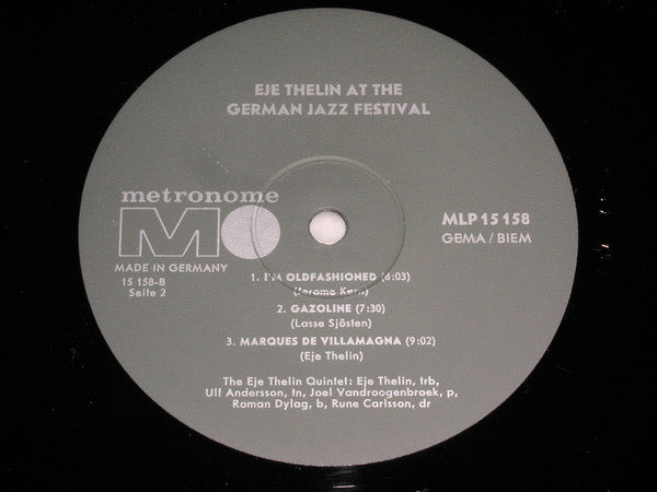 Eje Thelin ~ At The German Jazz Festival (Vinyl) - Djungel & Jazz