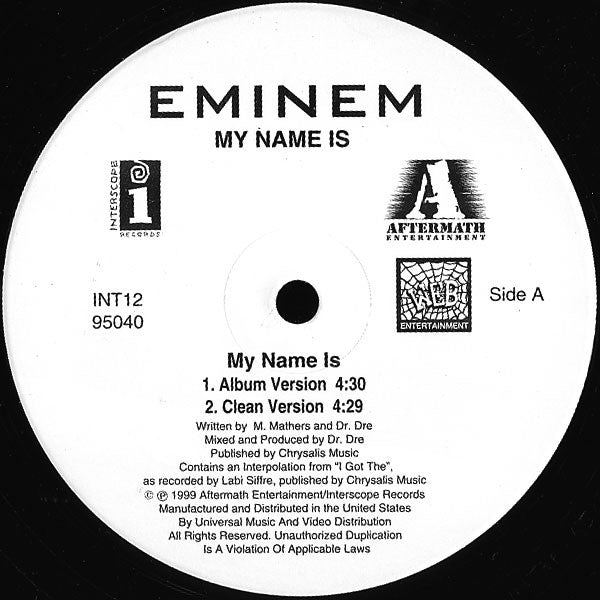 Eminem ~ My Name Is (Vinyl) - Djungel & Jazz