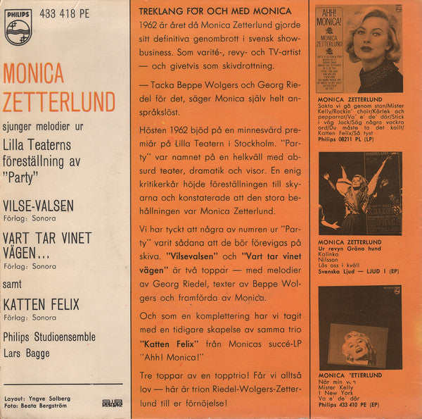 Monica Zetterlund ~ Vilse-Valsen / Vart Tar Vinet Vägen... / Katten Felix (Vinyl) - Djungel & Jazz