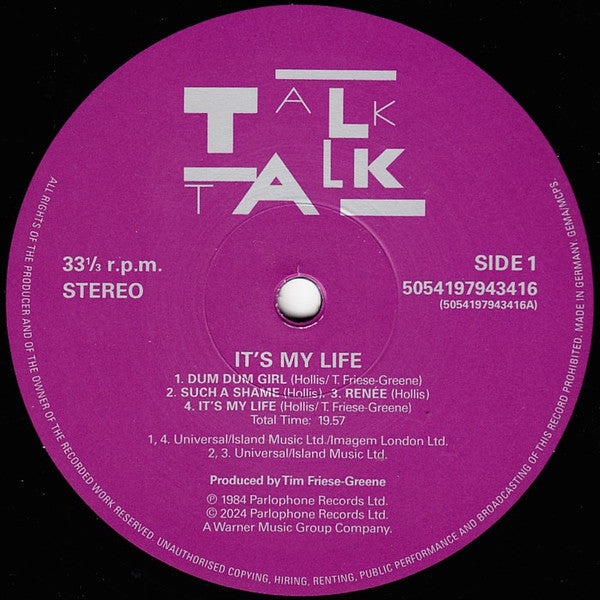 Talk Talk ~ It's My Life (Vinyl) - Djungel & Jazz