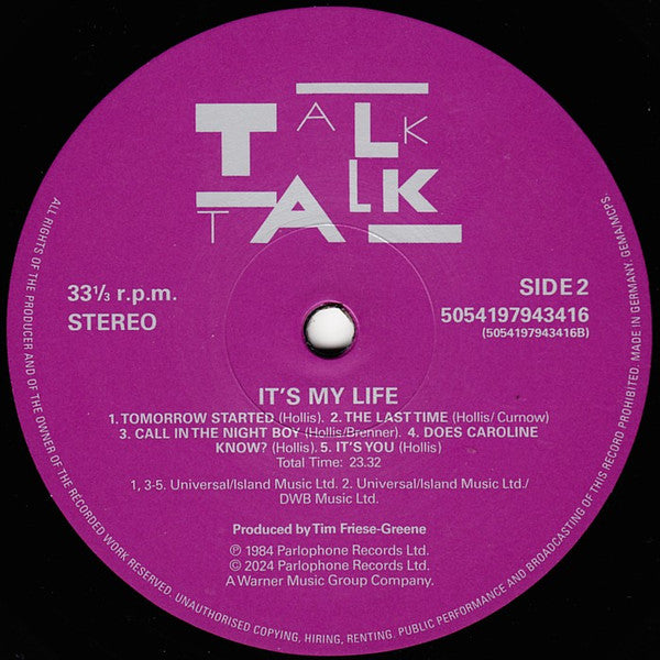 Talk Talk ~ It's My Life (Vinyl) - Djungel & Jazz