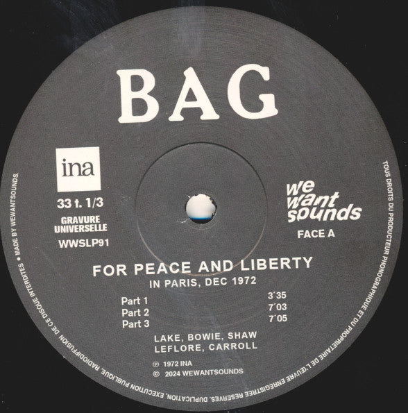 Black Artist Group ~ For Peace And Liberty (In Paris, Dec 1972) (Vinyl) - Djungel & Jazz