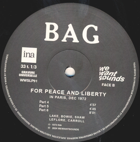 Black Artist Group ~ For Peace And Liberty (In Paris, Dec 1972) (Vinyl) - Djungel & Jazz