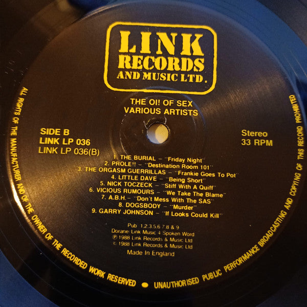 Various ~ The Oi! Of Sex (Vinyl) - Djungel & Jazz