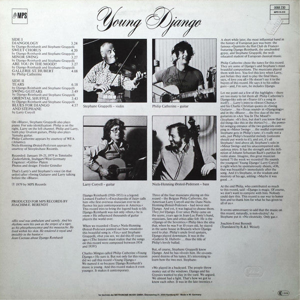 Stephane Grappelli, Philip Catherine, Larry Coryell, Niels-Henning Ørsted Pedersen ~ Young Django (Vinyl) - Djungel & Jazz