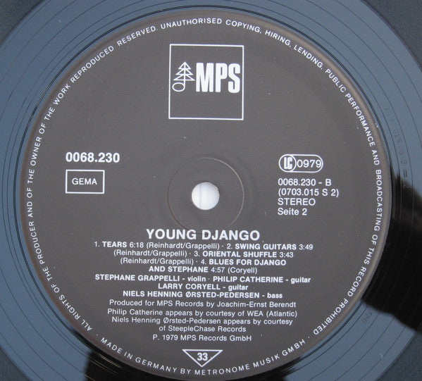 Stephane Grappelli, Philip Catherine, Larry Coryell, Niels-Henning Ørsted Pedersen ~ Young Django (Vinyl) - Djungel & Jazz