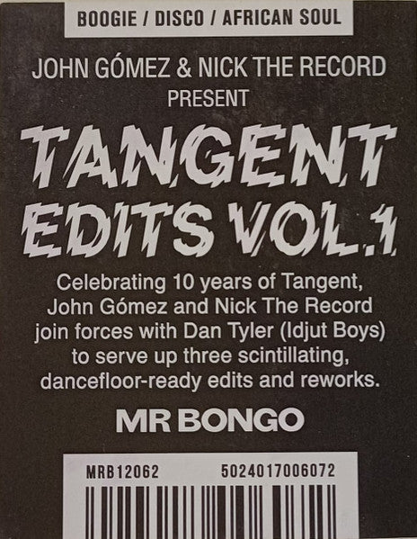 John Gómez & Nick The Record ~ TANGENT Edits Vol.1 (Vinyl) - Djungel & Jazz