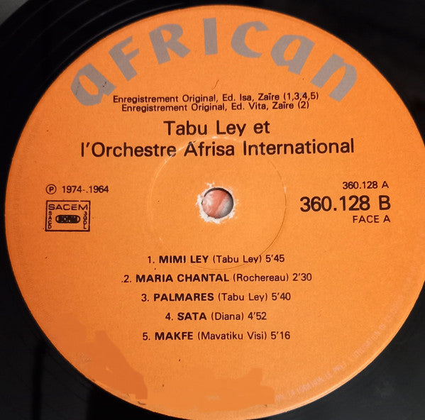 Tabu Ley Rochereau & Orchestre Afrisa L'International ~ Tabu Ley & L'Orchestre Afrisa International (Vinyl) - Djungel & Jazz
