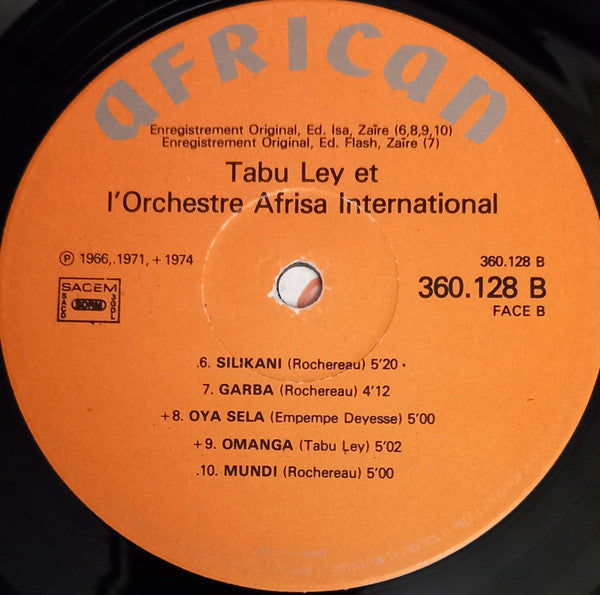 Tabu Ley Rochereau & Orchestre Afrisa L'International ~ Tabu Ley & L'Orchestre Afrisa International (Vinyl) - Djungel & Jazz