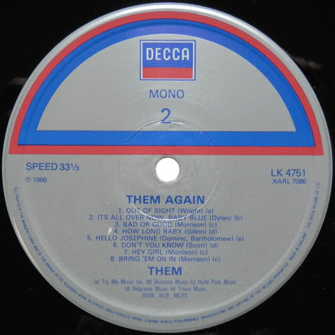 Them (3) : Again (LP, Album, Mono, RE)