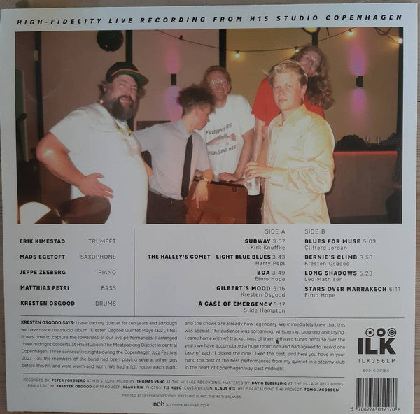 Kresten Osgood Quintet ~ Live At H15 Studio (Vinyl) - Djungel & Jazz