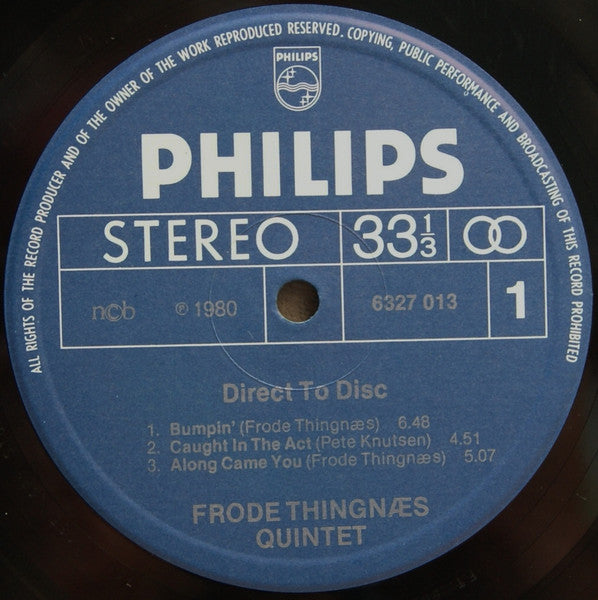Frode Thingnæs Quintet : Direct To Disc (LP, Album)