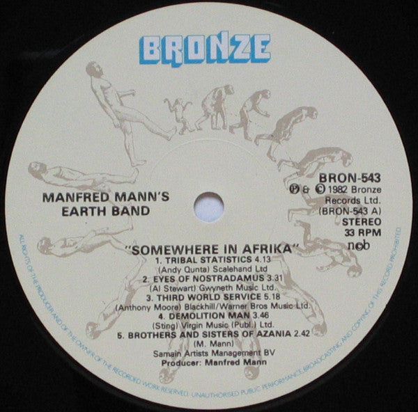 Manfred Mann's Earth Band ~ Somewhere In Afrika (Vinyl) - Djungel & Jazz