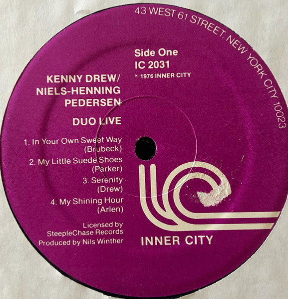 Kenny Drew / Niels-Henning Ørsted Pedersen : Duo Live In Concert (LP, Album, Pur)