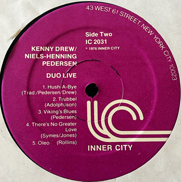 Kenny Drew / Niels-Henning Ørsted Pedersen : Duo Live In Concert (LP, Album, Pur)