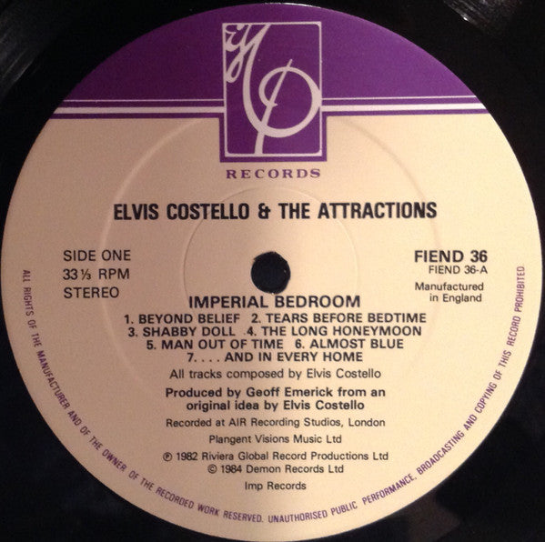 Elvis Costello And The Attractions ~ Imperial Bedroom (Vinyl) - Djungel & Jazz