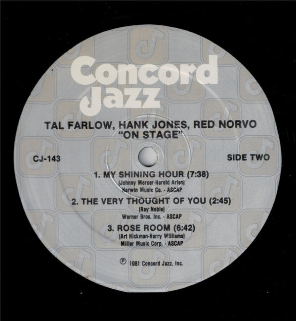 Tal Farlow, Hank Jones, Red Norvo, Ray Brown, Jake Hanna ~ On Stage (Vinyl) - Djungel & Jazz