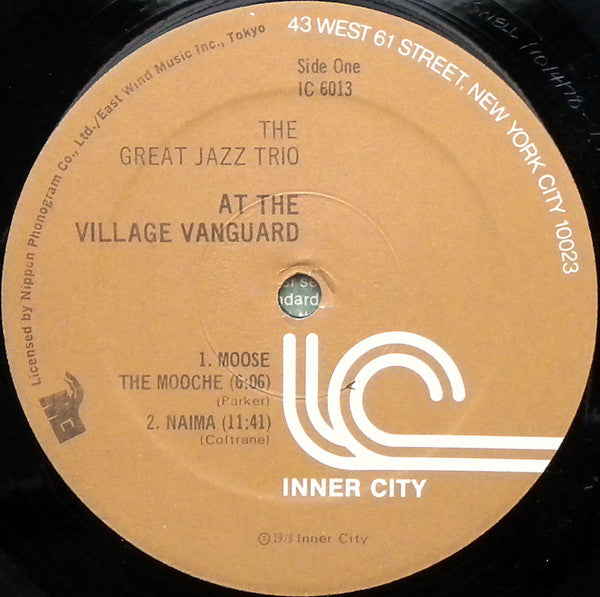 The Great Jazz Trio ~ At The Village Vanguard (Vinyl) - Djungel & Jazz