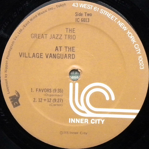 The Great Jazz Trio ~ At The Village Vanguard (Vinyl) - Djungel & Jazz