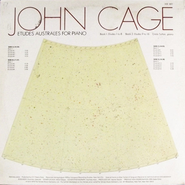 John Cage ~ Etudes Australes For Piano (Vinyl) - Djungel & Jazz