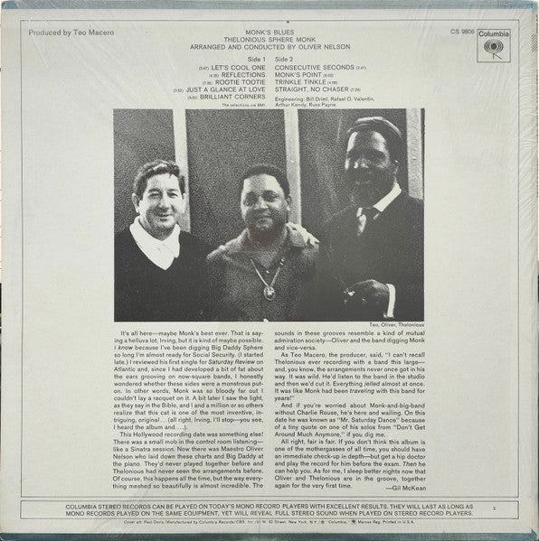 Thelonious Monk ~ Monk's Blues (Vinyl) - Djungel & Jazz