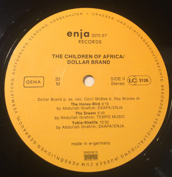 Dollar Brand ~ The Children Of Africa (Vinyl) - Djungel & Jazz