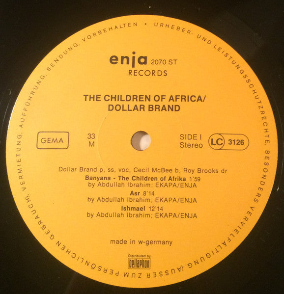 Dollar Brand ~ The Children Of Africa (Vinyl) - Djungel & Jazz