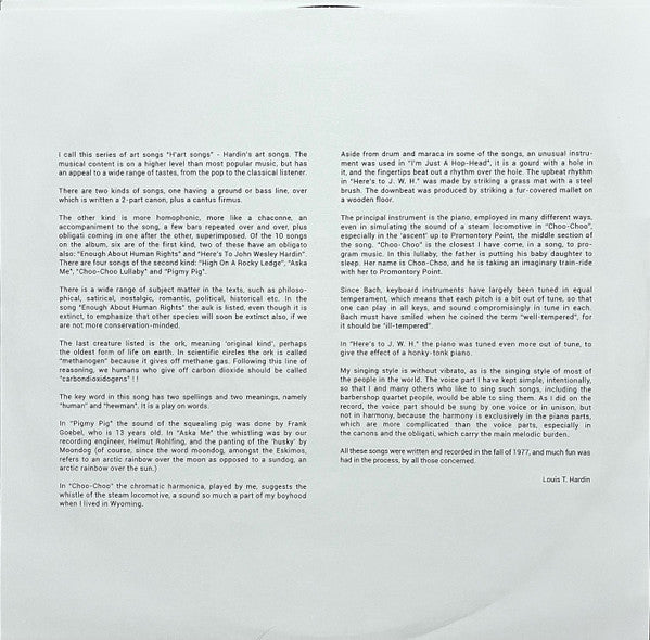 Moondog  ~ H'art Songs (Vinyl) - Djungel & Jazz