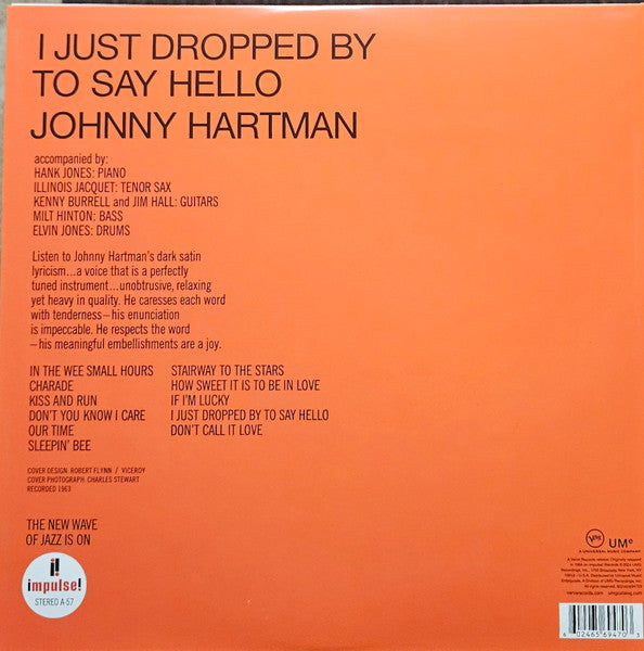 Johnny Hartman ~ I Just Dropped By To Say Hello (Vinyl) - Djungel & Jazz