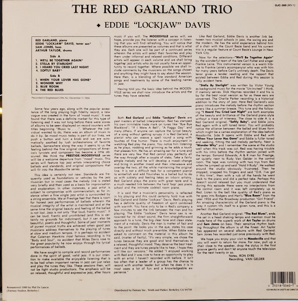 The Red Garland Trio + Eddie "Lockjaw" Davis : Moodsville Volume 1 (LP, RE, RM, Car)