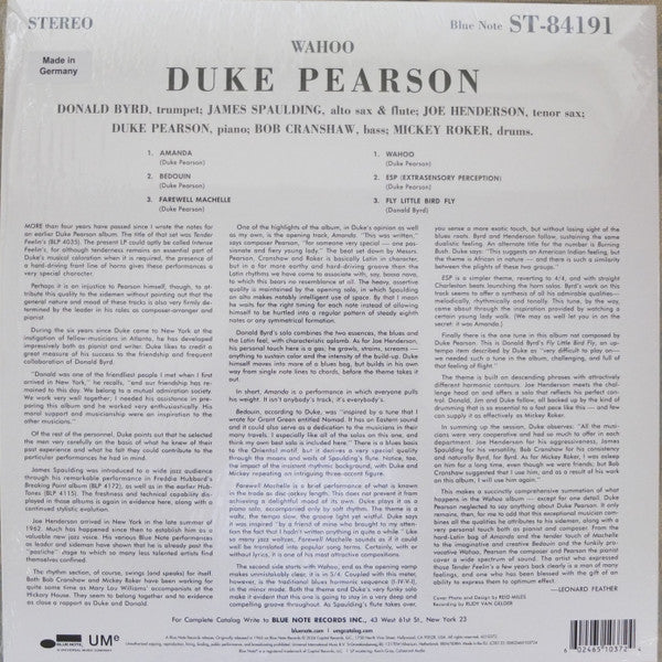 Duke Pearson ~ Wahoo! (Vinyl) - Djungel & Jazz