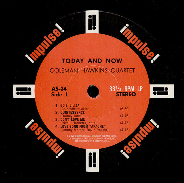 Coleman Hawkins Quartet ~ Today And Now (Vinyl) - Djungel & Jazz