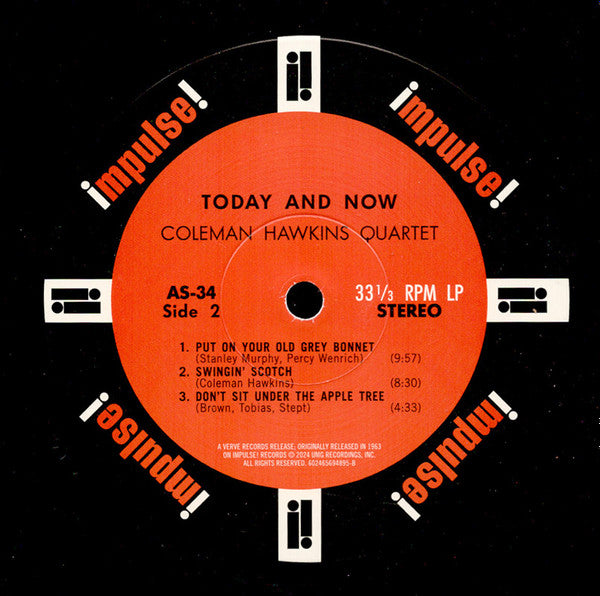 Coleman Hawkins Quartet ~ Today And Now (Vinyl) - Djungel & Jazz