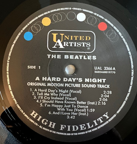 The Beatles ~ A Hard Day's Night (Original Motion Picture Sound Track) (Vinyl) - Djungel & Jazz