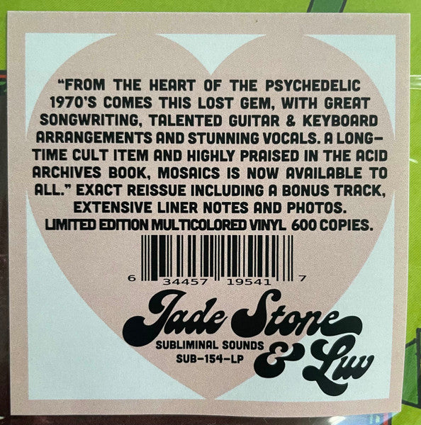 Jade Stone & Luv : Mosaics Pieces Of Stone (LP, Album, Ltd, RE, Mul)