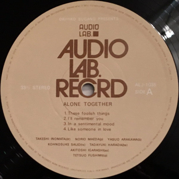 Takeshi Inomata, Norio Maeda, Yasuo Arakawa, Konosuke Saijo, Tadayuki Harada, Akitoshi Igarashi, Tetsuo Fushimi ~ Alone Together (Vinyl) - Djungel & Jazz