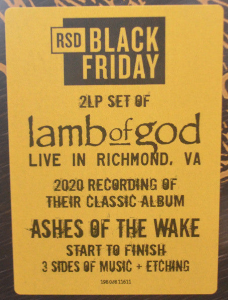 Lamb Of God ~ Ashes Of The Wake: Live In Richmond, VA (Vinyl) - Djungel & Jazz