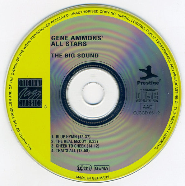 Gene Ammons' All Stars ~ The Big Sound (Vinyl) - Djungel & Jazz