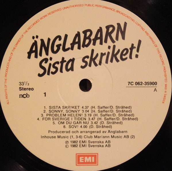 Änglabarn ~ Sista Skriket (Vinyl) - Djungel & Jazz