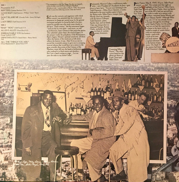 The Miles Davis/Tadd Dameron Quintet ~ In Paris Festival International De Jazz - May, 1949 (Vinyl) - Djungel & Jazz