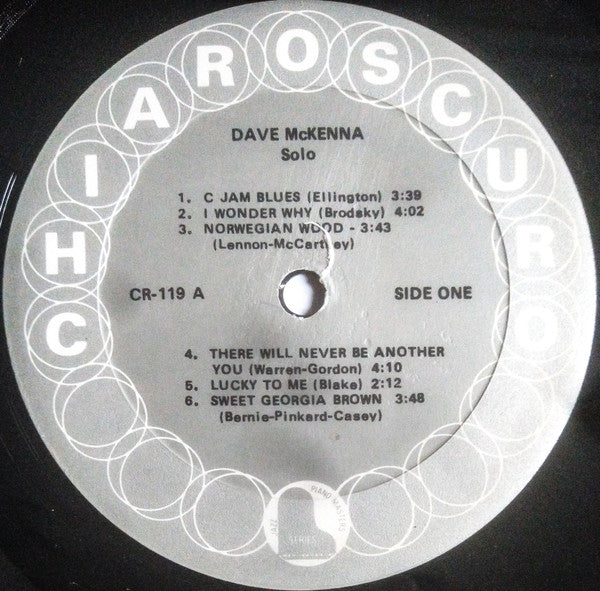 Dave McKenna : Solo Piano (LP, Album, Scr)