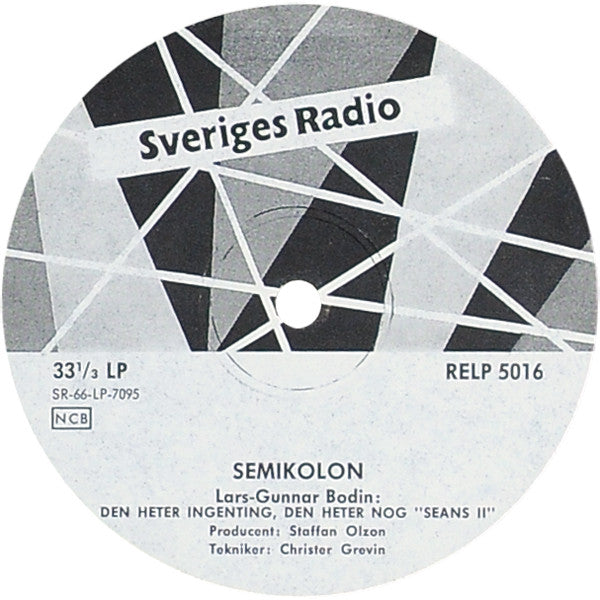Lars-Gunnar Bodin / Bengt Emil Johnson ~ Semikolon (Vinyl) - Djungel & Jazz