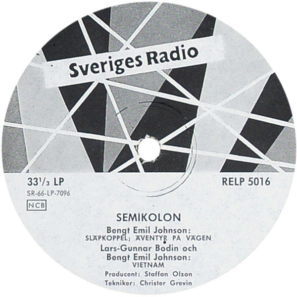 Lars-Gunnar Bodin / Bengt Emil Johnson ~ Semikolon (Vinyl) - Djungel & Jazz