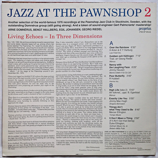 Arne Domnérus Jazzgrupp ~ Jazz At The Pawnshop 2 (Vinyl) - Djungel & Jazz