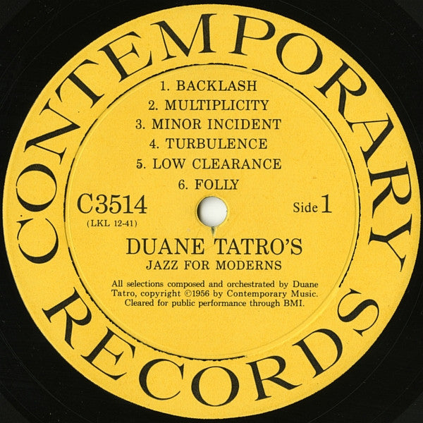 Duane Tatro ~ Duane Tatro's Jazz For Moderns (Vinyl) - Djungel & Jazz